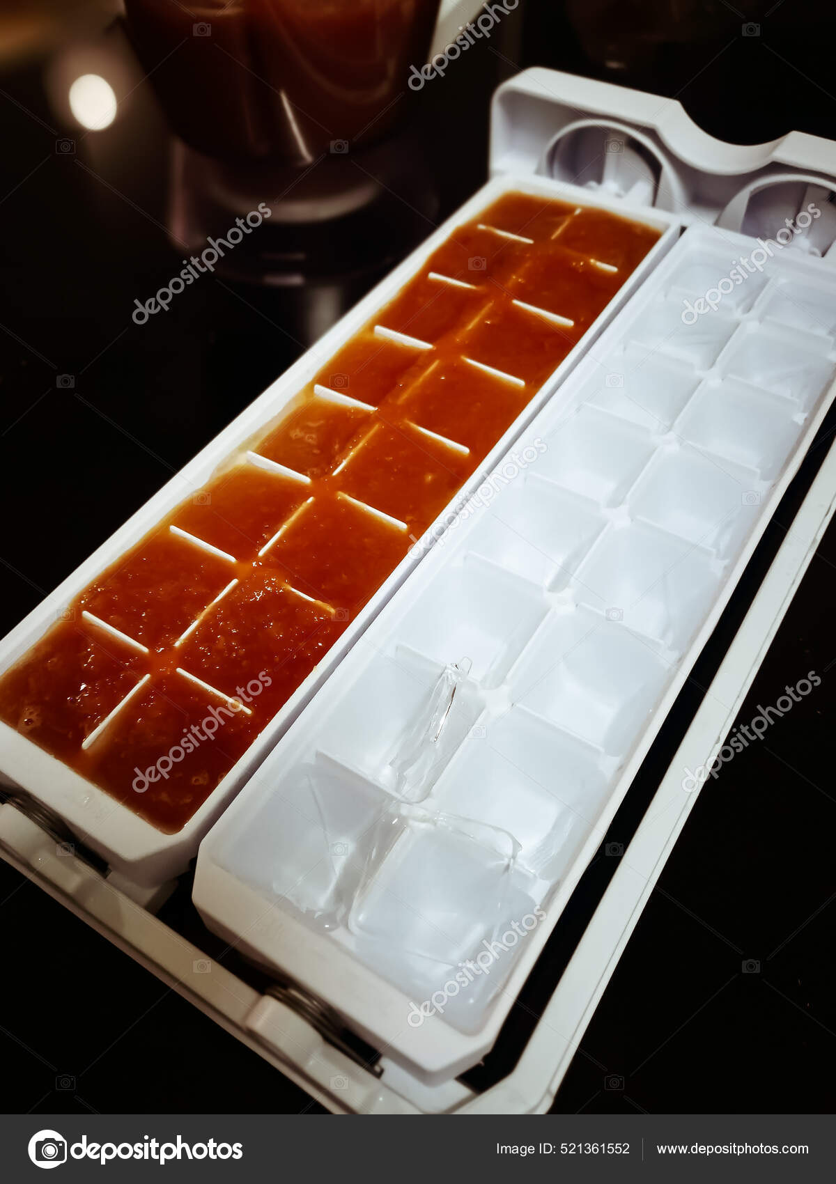 Pureed Baby Food Ice Cube Trays Ready Freezing Stock Photo by ©ellinnur  521361552