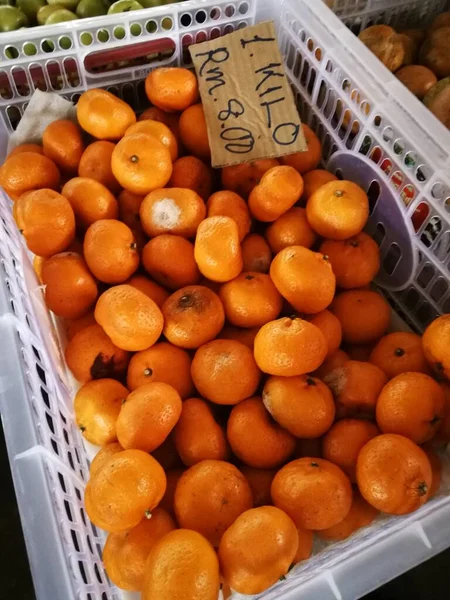 Čerstvé Organické Mandarinky Trhu — Stock fotografie