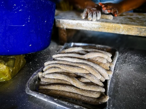 close up of street food  on background