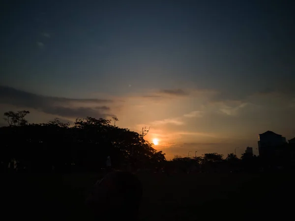 Pôr Sol Atrás Nuvens Negeri Sembilan Malásia — Fotografia de Stock