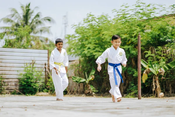 Bangi Malaysia Augusti 2019 Skolelever Går Karatekurs För Fritidsaktiviteter — Stockfoto