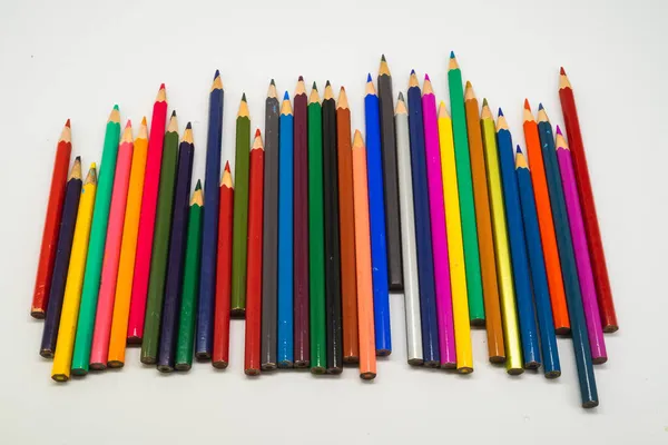 Crayons Couleur Isolés Sur Fond Blanc — Photo