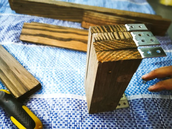 Wooden Planks Woodworking Workshop — Foto Stock
