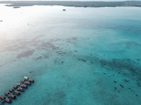 Vista Aérea Del Complejo Chalets Acuáticos Bum Bum Island Semporna — Foto de Stock