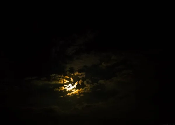 Hermoso Cielo Nocturno Con Luna — Foto de Stock
