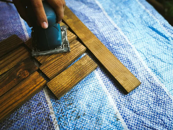 Wooden Planks Woodworking Workshop — Stockfoto
