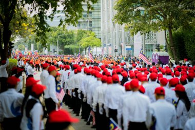 Putrajaya, Malezya - 31 Ağustos 2019; 62 Malezya Bağımsızlık Günü Geçidi sırasında Gençlik Kutlaması 31 Ağustos 2019 'da Dataran Putrajaya' da.