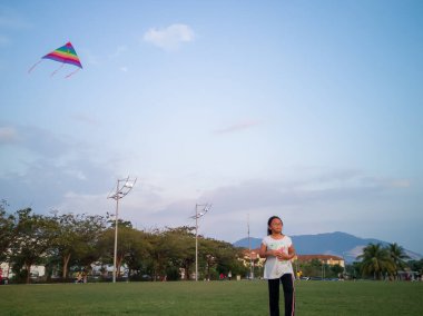 Negeri sembilan, Malezya - 6 Ekim 2019: Parkta aile uçurtması.