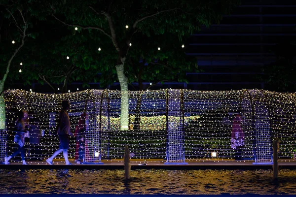 Putrajaya Malasia Diciembre 2019 Túnel Luz Dorada Telón Fondo Del — Foto de Stock