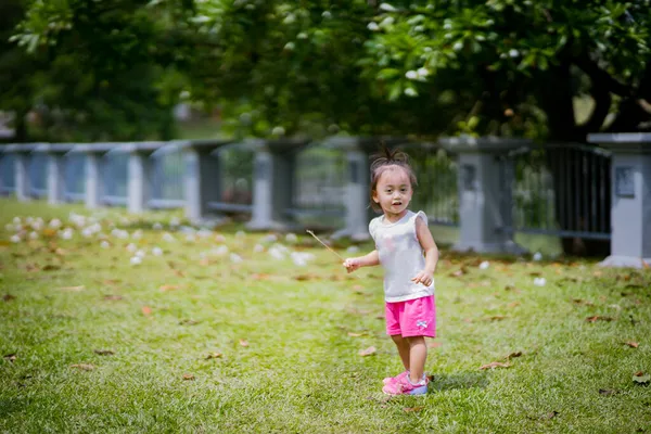 Baba Şirin Küçük Asyalı Yaşında Küçük Bir Kız Bebek — Stok fotoğraf
