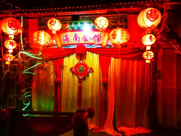 マレーシアのTerengganu 2018年2月15日 クアラTerengganuのチャイナタウンで夜の中国の旧正月のお祝い — ストック写真