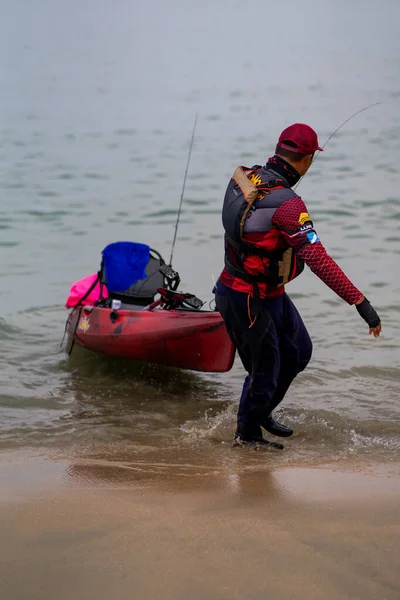 Lumut Perak Malaysia September 2019 People Kayaking Nature Sophisticated Gadget — Stock Photo, Image