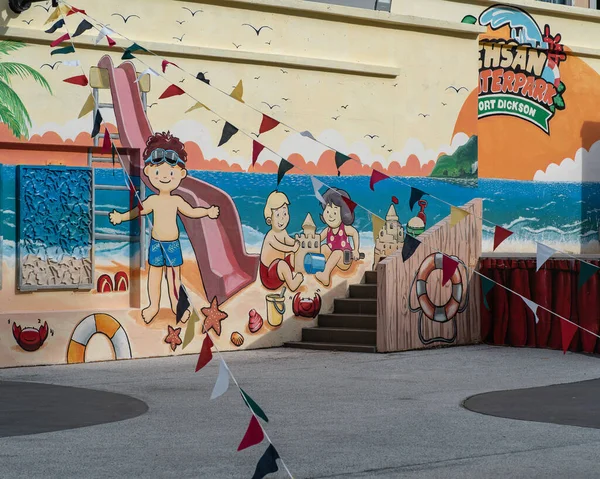 Port Dickson Malaysia Nov 2021 Colourful Murals Ehsan Water Park — Stock Photo, Image