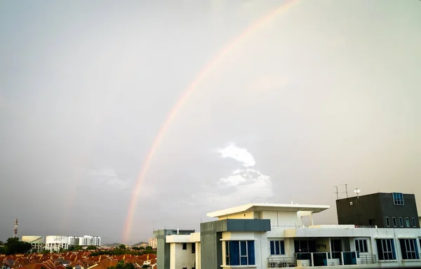 Bangi Malaysia Oct 2021 Beautiful Sky Rainbow Rain Bandar Seri — Stock Photo, Image