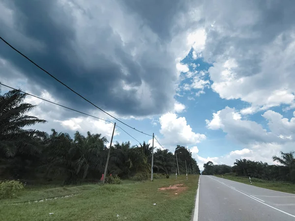 Estrada Asfalto Rural Vazia Negeri Sembilan Malásia — Fotografia de Stock