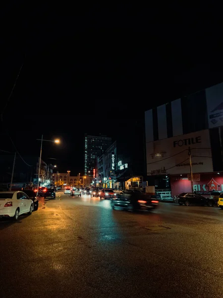 Terengganu Malaysia May 2022 Busy Road City Rain Night — Stock Photo, Image