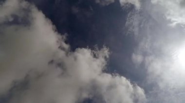 Rapid clouds with a blue sky. Sky with clouds weather nature cloud blue. Blue sky with clouds and sun. Time-lapsed.