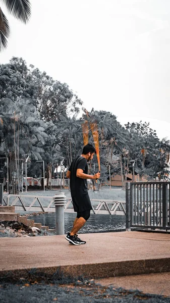 Kuala Lumpur Malaysia April 2022 Asian Sportsman Тренування Стрибками Мотузки — стокове фото