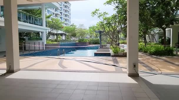 Bangi Malaysia May 2022 Pov Walking Renovated Swimming Pool Handheld — Vídeo de stock