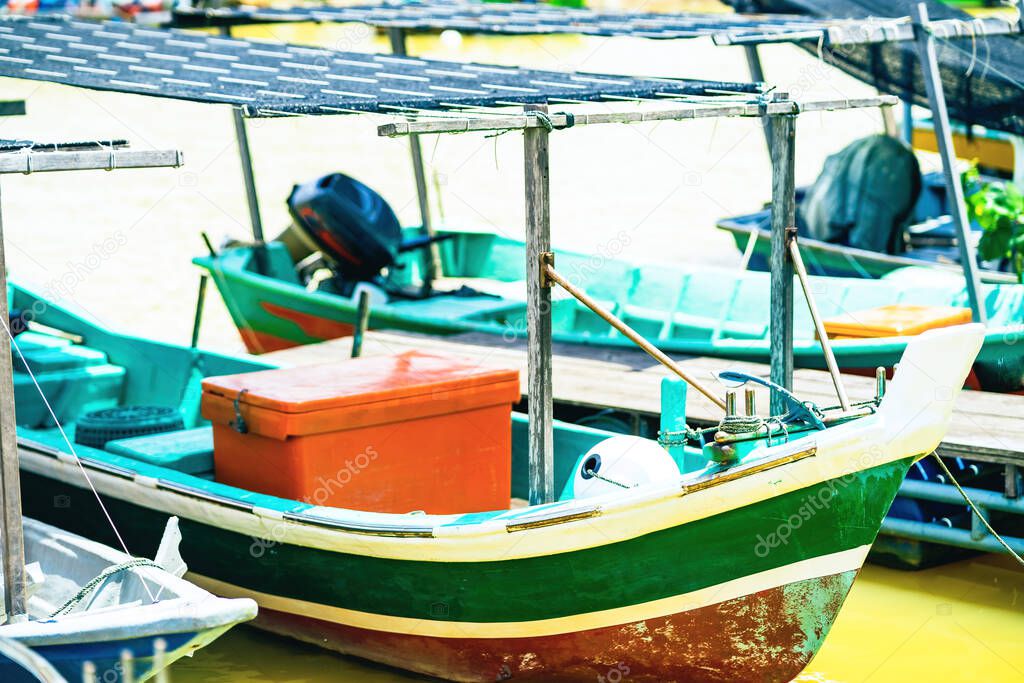 Fishing boats with nobody in Terengganu, Malaysia.