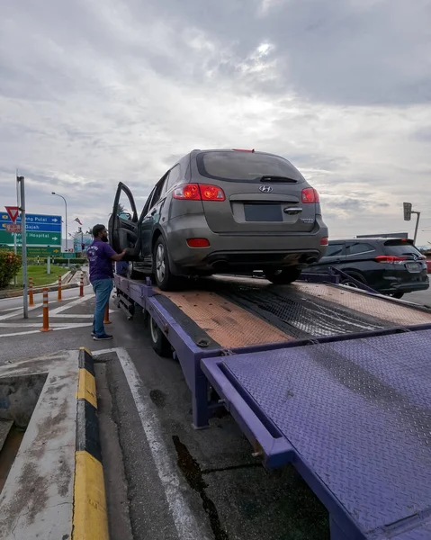 Perak Μαλαισία Αυγ 2022 Ρύθμιση Του Χαλασμένου Αυτοκινήτου Στο Φορτηγό — Φωτογραφία Αρχείου