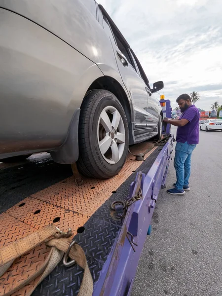 Perak Malaysia Aug 2022 Setting Broken Car Truck Transportation —  Fotos de Stock