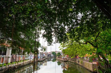 Melaka, Malaysia - Aug 25, 2022 Historical part of the old malaysian town Malacca, Malaysia. It is listed in UNESCO World Heritage Site