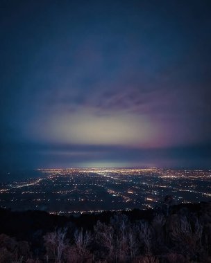 view of the Kedah city at night from the top of the mountain