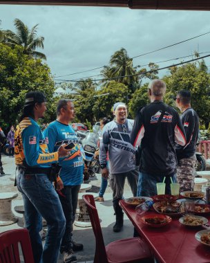Johor, Malaysia - Aug 28, 2022 Super Tenere motorcyclist gathering together.