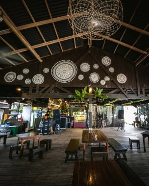Redang, Malaysia - May 9, 2022 : Dining restaurant area in Pelangi Resort.