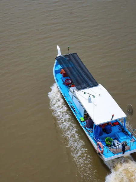 Perlis Malaysia Aug 2022 High Angle Fisherman Boat Moving High — Stock Photo, Image