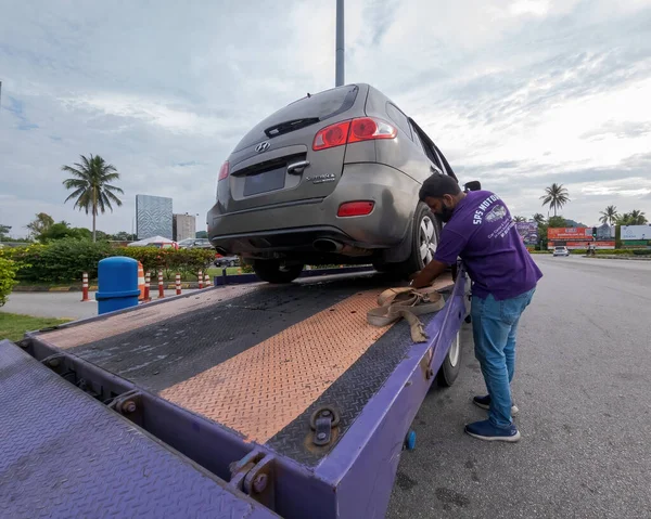 Perak Μαλαισία Αυγ 2022 Ρύθμιση Του Χαλασμένου Αυτοκινήτου Στο Φορτηγό — Φωτογραφία Αρχείου
