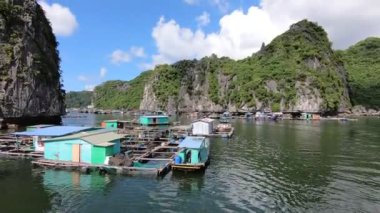 Fishing village Halong bay. High quality FullHD footage