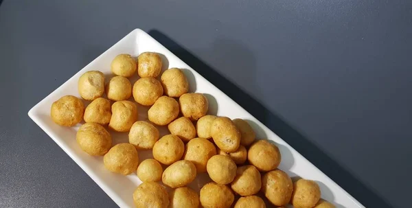 Deliciosos Crunchy Espanhol Mackarel Crackers Com Forma Redonda Feita Com — Fotografia de Stock