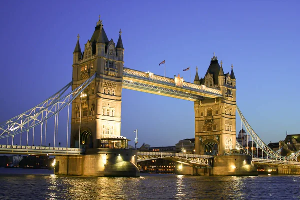 Tower Bridge London United Kingdom Sunset Blue Sky One England — Stockfoto