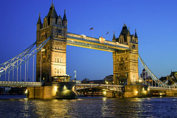 Tower Bridge London United Kingdom Sunset Blue Sky One England — Stock Photo, Image