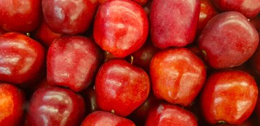 Fresh red apples good for multimedia and content background group of red ripe apples