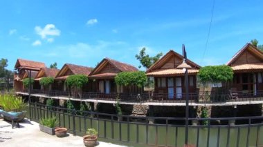 Beautiful house with green garden and pond in rural area of pacitan Central Java, Indonesia