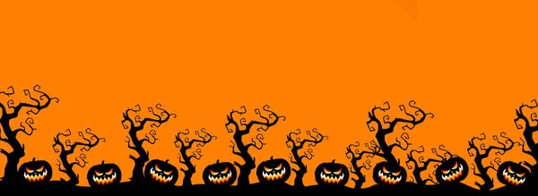 Imágenes Espeluznantes Aterradoras Halloween Fondo Calabazas Vectoriales Ilustración Para Contenido — Foto de Stock