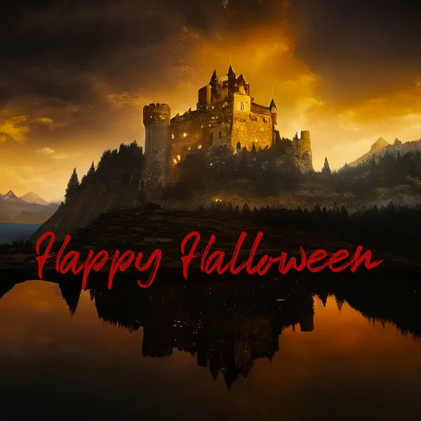 Spookachtige Enge Halloween Beelden Vector Pompoenen Achtergrond Illustratie Voor Multimedia — Stockfoto