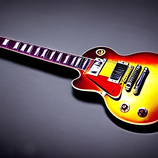 Legendarisk Gitarr Photoshop Målning Med Flerfärgad Fantasi Bakgrund Gitarr Bakgrund — Stockfoto