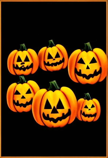 Gruselig Gruselige Halloween Bilder Und Bilder Mit Kürbissen Illustrationen Für — Stockfoto