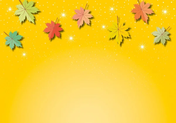 Цветные Листья Клена Оранжевом Фоне Концепция Осеннего Баннера Шаблон Иллюстрации — стоковое фото