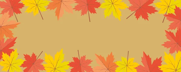 Folhas Bordo Coloridas Sobre Fundo Marrom Conceito Banner Outono Modelo — Fotografia de Stock
