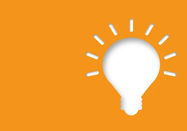 Vit Glödlampa Orange Bakgrund Idéer Inspirationskoncept Företagsfinansiering Eller Mål Till — Stockfoto