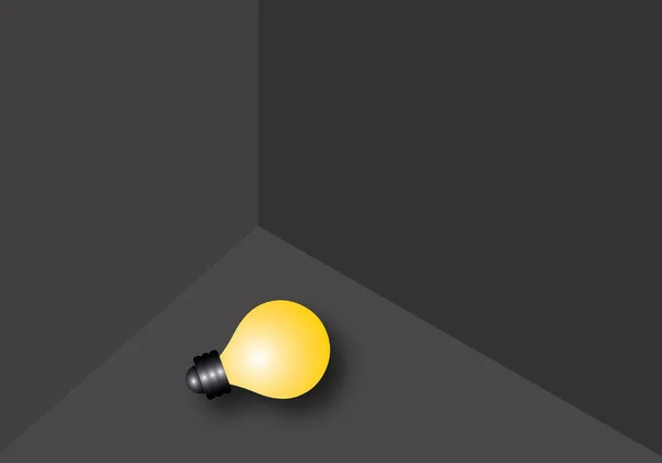 Yellow Light Bulb Dark Room Background Ideas Inspiration Concepts Business — Stock Photo, Image