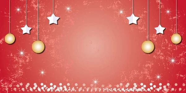 Estrella Con Bolas Bokeh Sobre Fondo Rojo Abstracto Feliz Navidad —  Fotos de Stock