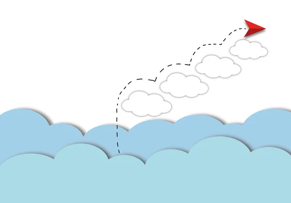 Red Arrow Rising Step Clouds Metaphor Business Financial Growth Success — Stock Photo, Image