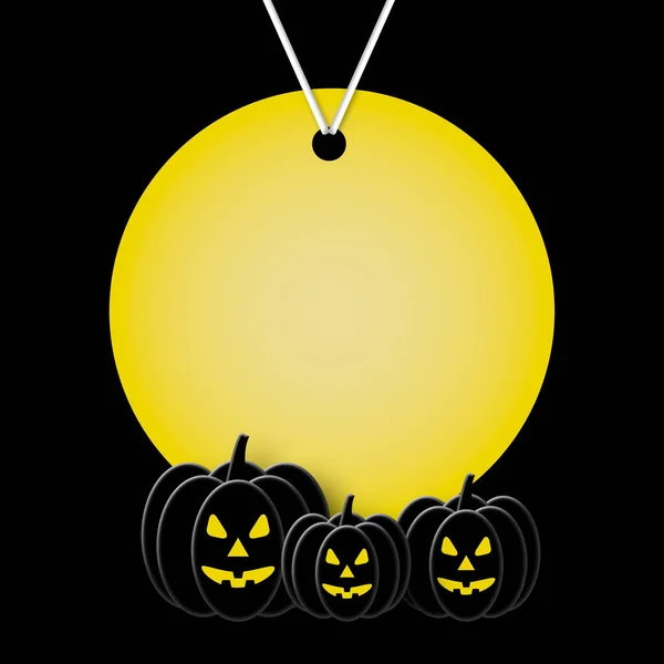Šťastný Halloween Stínovou Dýní Žlutém Pozadí Halloween Ilustrace Pro Web — Stock fotografie