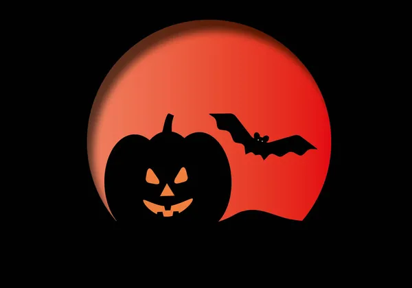 Šťastný Halloween Stínovou Příšerou Červeném Pozadí Halloween Ilustrace Pro Web — Stock fotografie